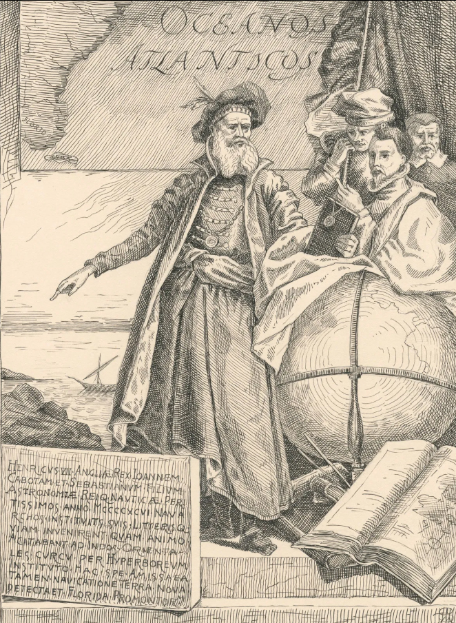 John Cabot i jego trzej synowie na obrazie w Pałacu Dożów w Wenecji, 1777r., ze zbiorów NY Public Library